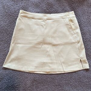Lady Hagen Cream A-Line Golf Mini Skirt with Slits